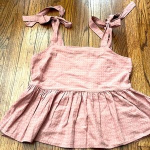 Tie sleeve peplum top